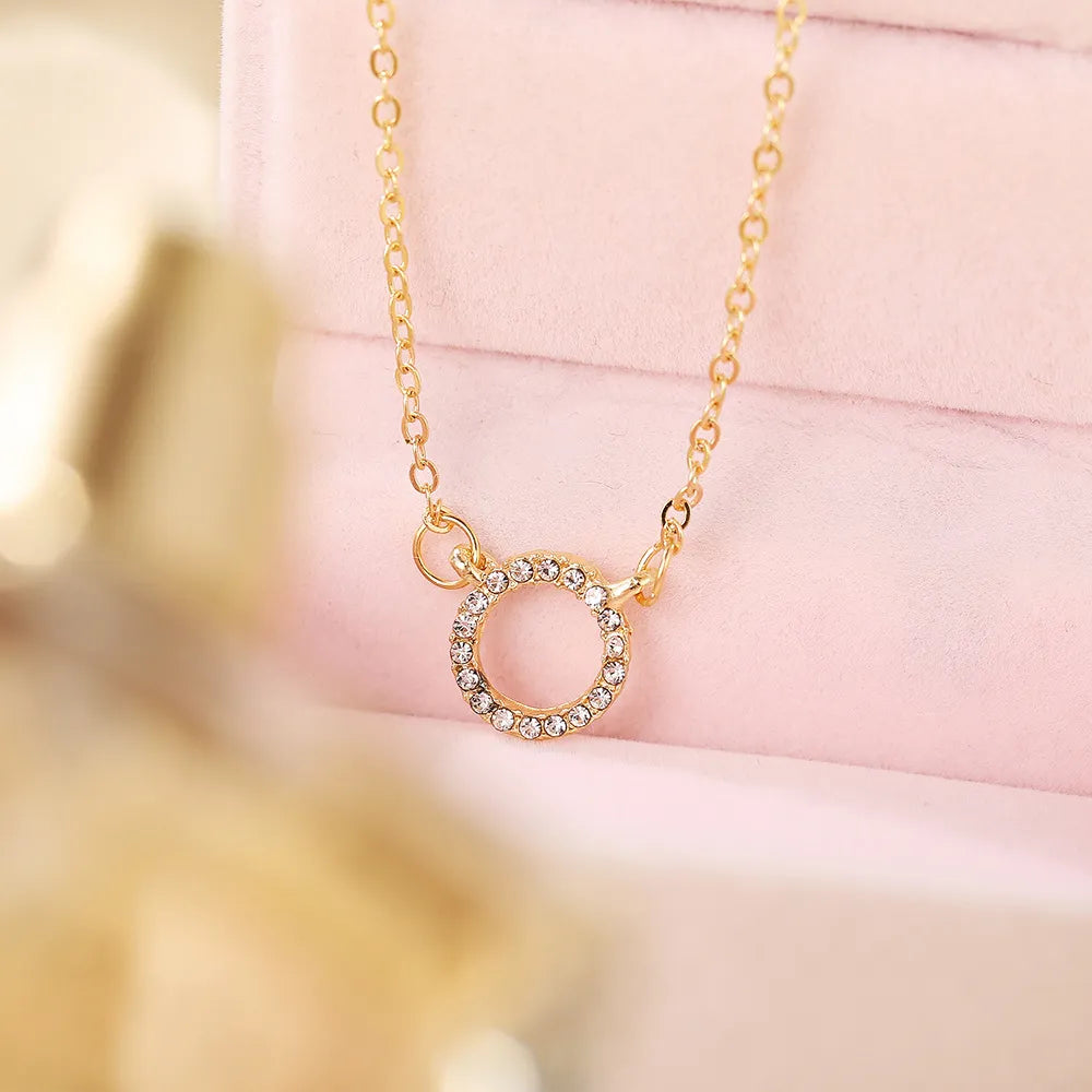 Treasure's Elegant Crystal Circle Necklace