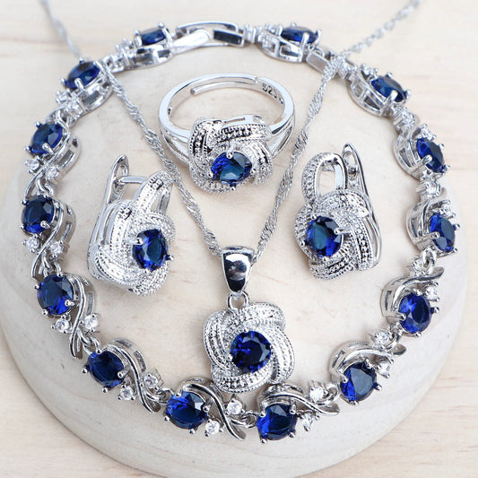 Treasure's Blue Zirconia Jewelry Sets