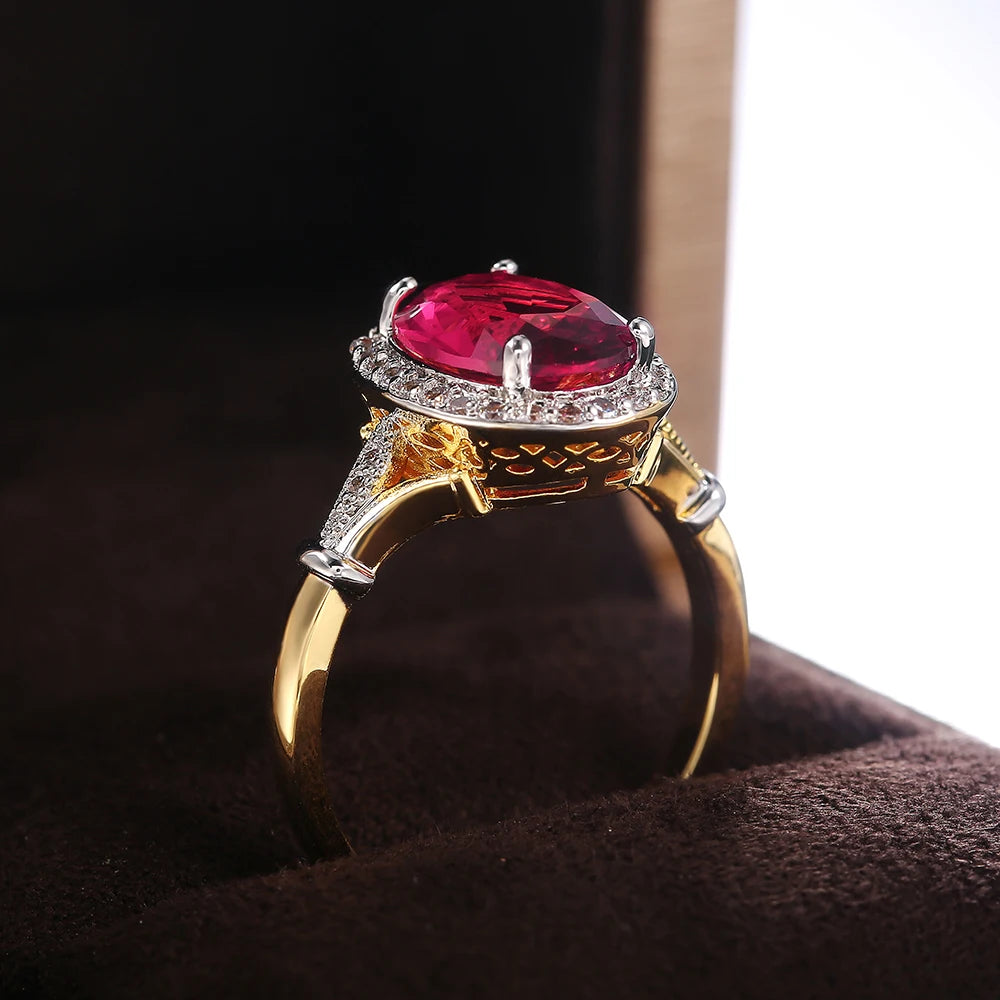 Treasure's Oval Rose Red Ring