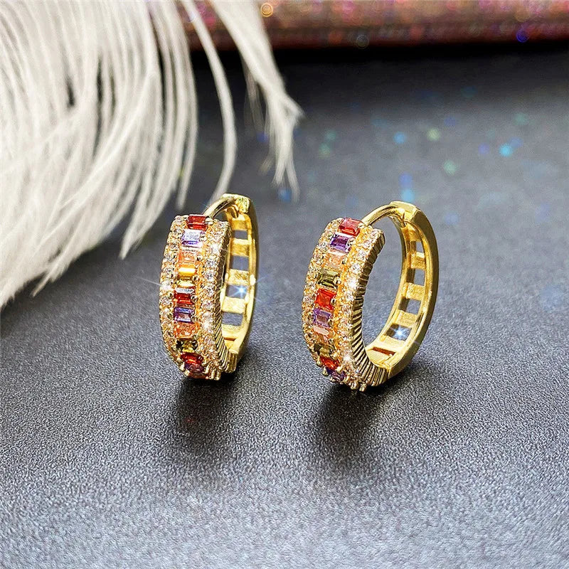 Treasure's Colored Hoop Earrings