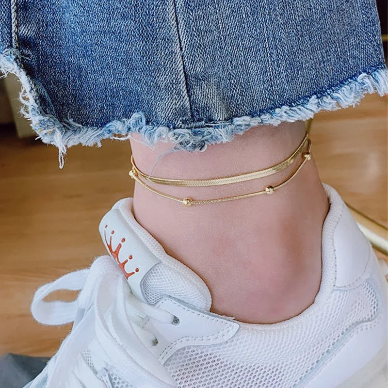 Treasure's Double-Layer Anklets