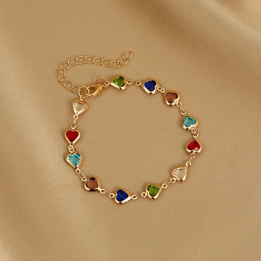 Treasures Exquisite Colorful Heart Bracelet