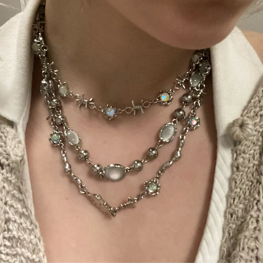 Treasure's Retro Kpop Silver Color Necklaces