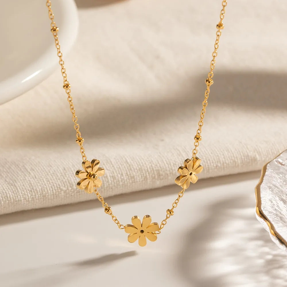 Treasure's Gold Plated Flower Necklace