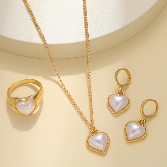 Treasure's Pearl Heart  Jewelry Set