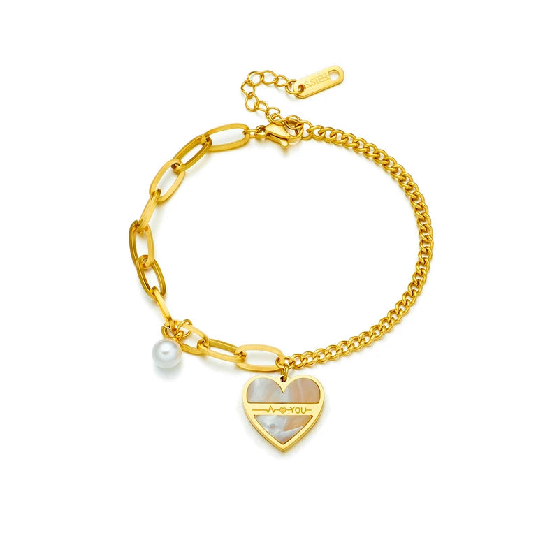 Treasure's Pearl Heart Bracelet