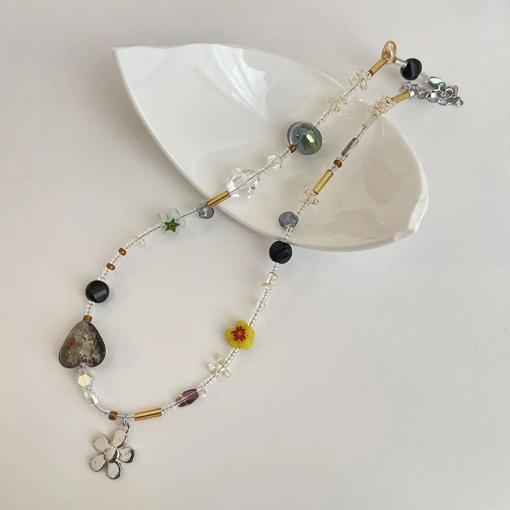 Treasure's New Korean Flower Heart Necklace