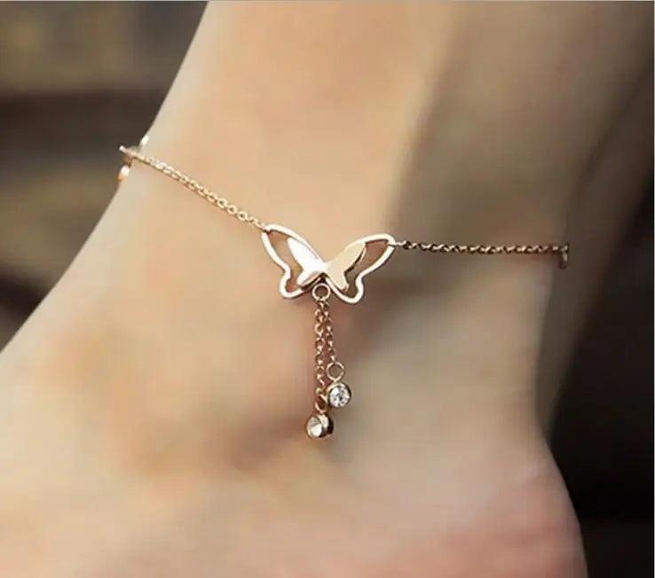 Treasure's Crystal Butterfly Anklet